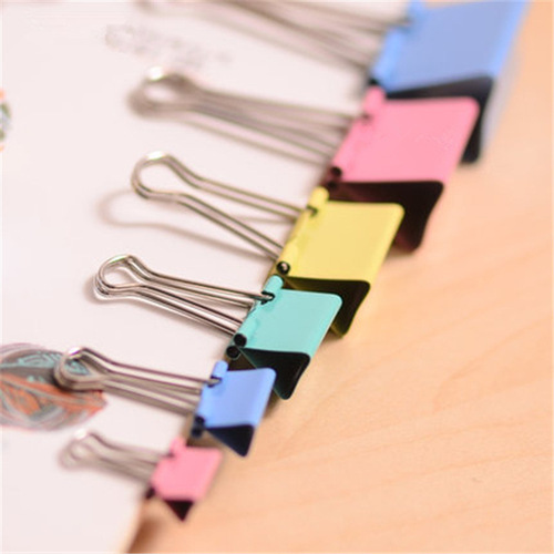 Office stationery color long tail clip household metal file clip colorful stainless steel bill clip binding long tail clip