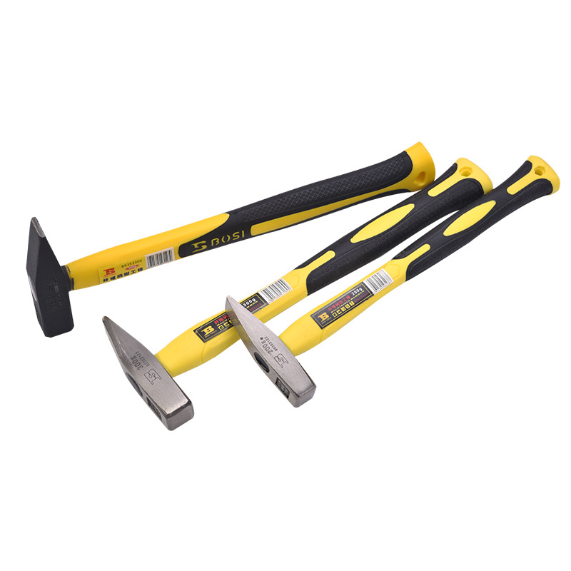 波斯 钳工锤子纤维柄电工锤扁锤子铁锤小榔头100 200 300g