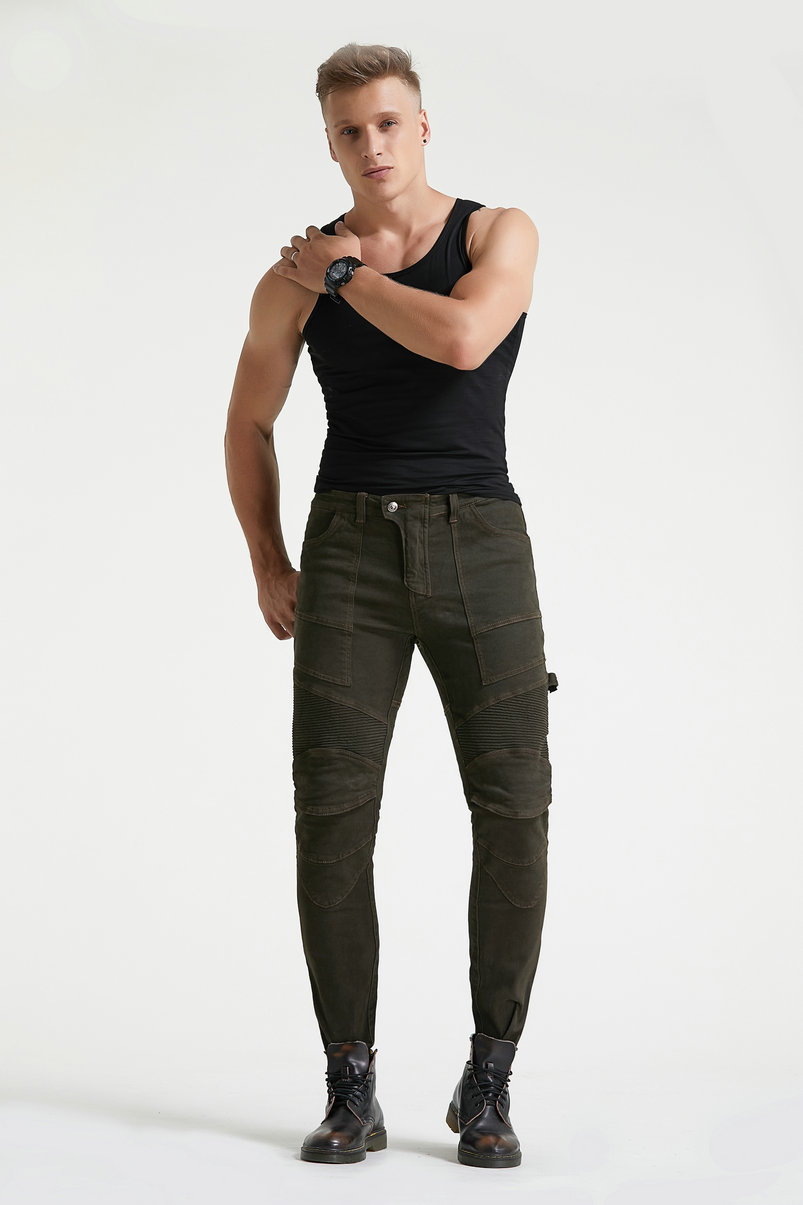 Directo de fábrica nuevos pantalones de montar a caballo de la motocicleta pantalones vaqueros de carreras resistentes a la caída de alta elástica suelta Cuatro Estaciones de los hombres y las mujeres