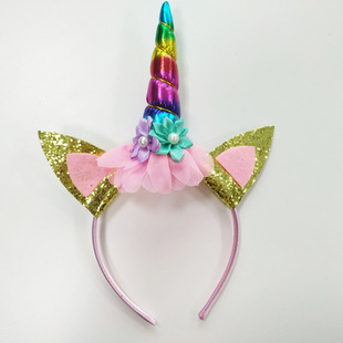 AliExpress explosions unicorn headband color cute wind hair accessories dress with jewelry card a generation of hair