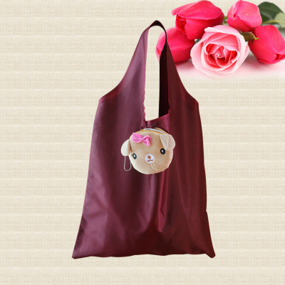 Cute Bear Folding bags Plush Cartoon Shopping bag customized Imprint logo Polyester bags supermarket Shopping bag
