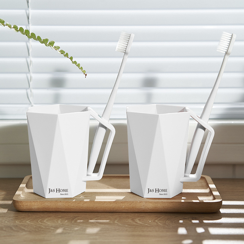 Patrón de diamante hexagonal cepillo de dientes taza de plástico simple cepillo de dientes de almacenamiento baño artículos de tocador enjuague bucal taza creativa taza de cepillo de dientes