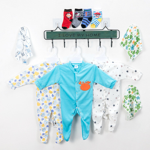 Factory Direct Sales Newborn Set 0-12 Months Pure Cotton Pajamas Network Box Gift Set of 10 Pieces Baby Onesie