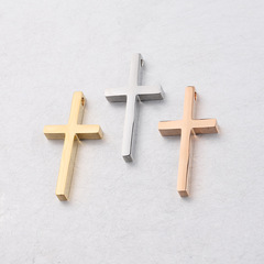 Mirror stainless steel cross accessories 15*30mm jewelry accessories DIY cross hip-hop fashion pendant