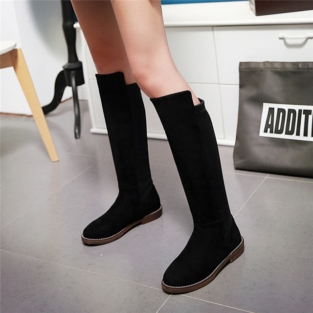 New autumn and winter boots women’s fashion thick heel high tube boots