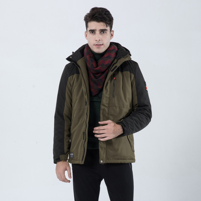 19年豹迹新款个性时尚潮流棉衣防风保暖可拆卸连帽上衣