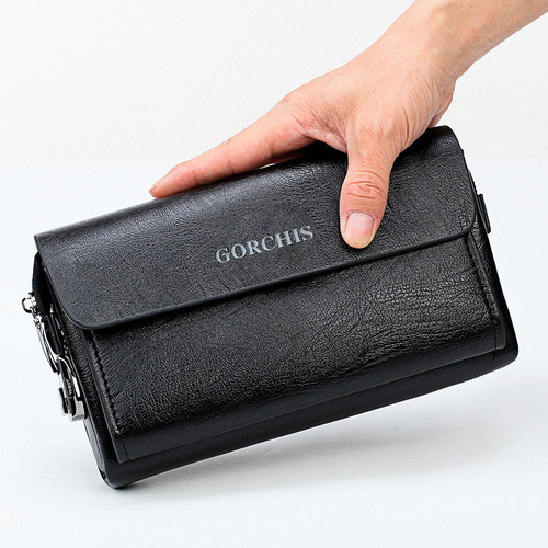 Foreign trade password lock men's clutch bag large capacity retro business casual clutch bag trendy men's bag long money