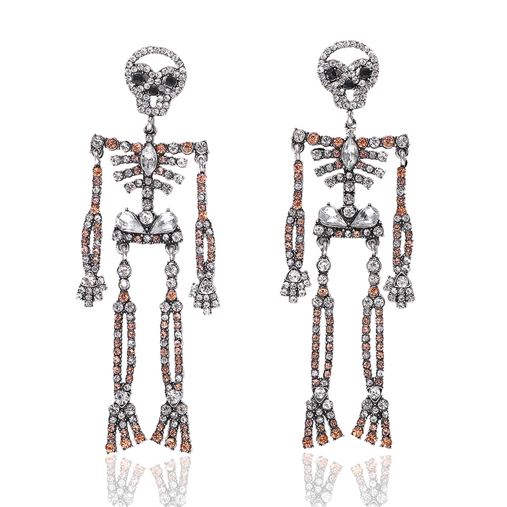 Sleek Minimalist Alloy Studded Skeleton Earrings display picture 11