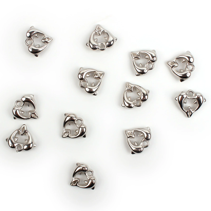 600 pieces/bag electroplated silver gun color Pisces DIY beaded material jewelry accessories CCB loose beads