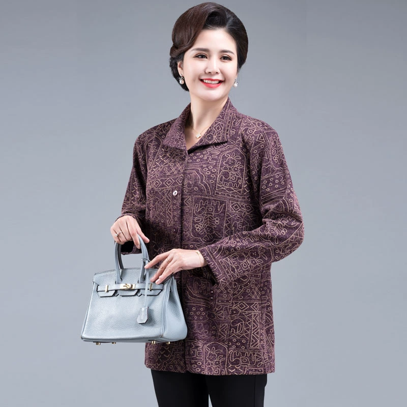 Осень 2010, пальто больших размеров для женщин среднего и пожилого возраста, толстая мама и бабушка, свободная рубашка с тремя разрезами 200 Jin