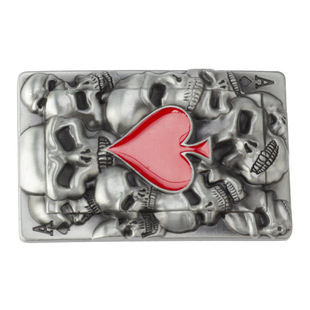 Ace of Hearts Poker Ghost Head Belt Buckle Alloy Big Head Buckle