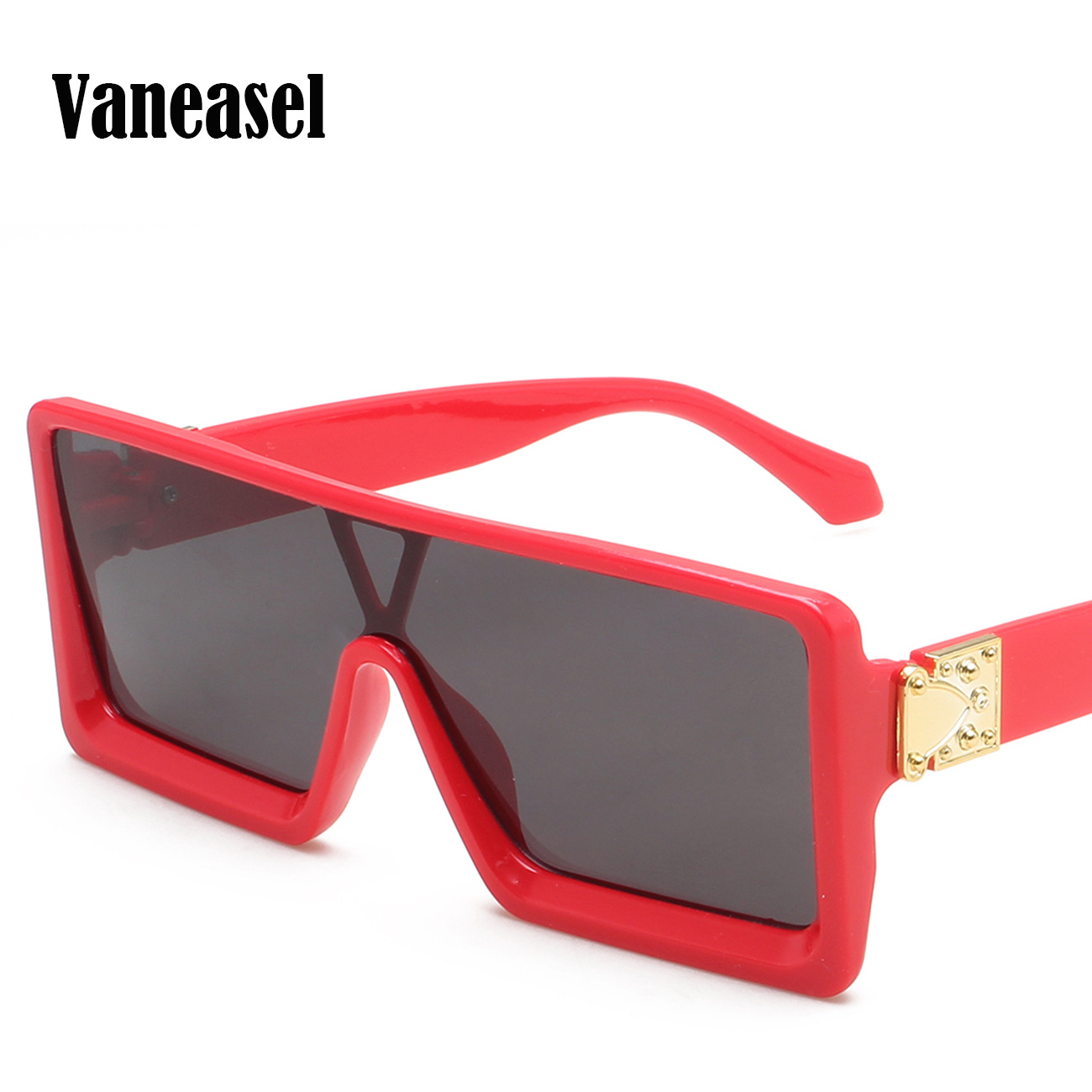 Moda europea y americana pasarela marrón gafas de sol 97049-caja integrada gafas de sol de moda personalizada Rana gafas