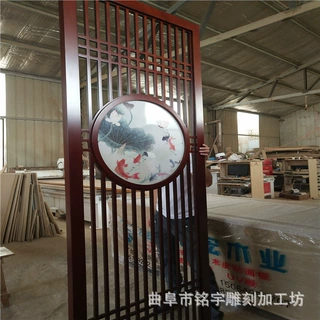新中式屏风隔断玄关 木雕实木花格玄关客厅批发定制中式屏风