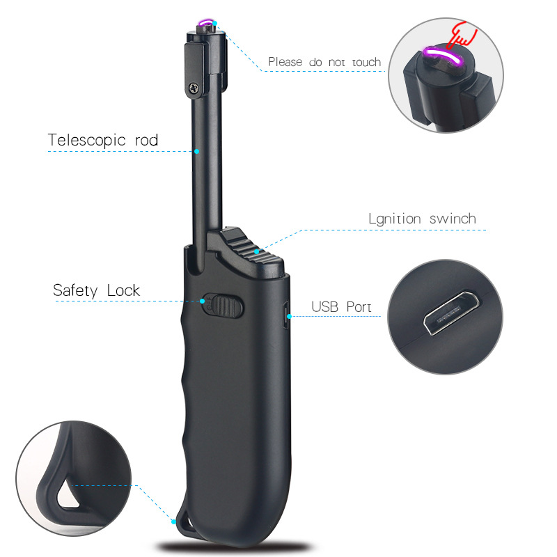 腾洪JJ906可伸缩充电USB电弧厨用点火器点烟枪igniter跨境货源详情3