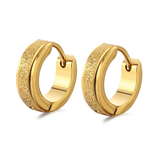 European and American fashionable titanium steel frosted earrings, earrings, bright personalized earrings and earrings, direct sales from manufacturers