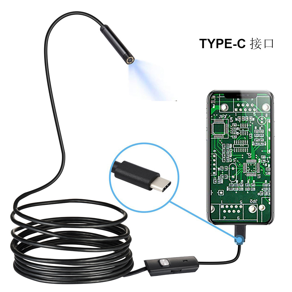 5.5mmTYPE C Industrial USB Endoscope high definition camera waterproof The Conduit testing Automobile Service Unlock air conditioner