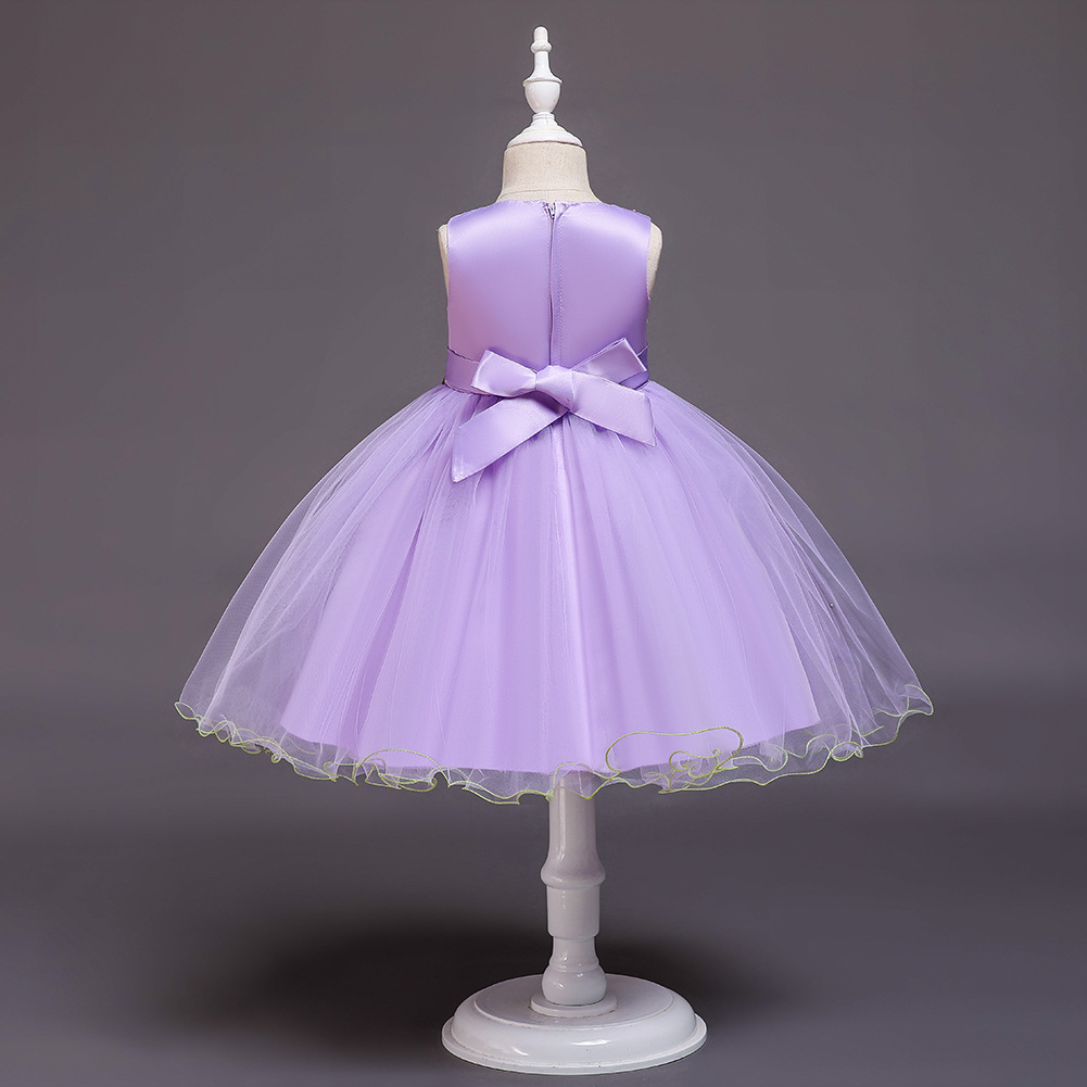 Children's Wedding Dress Princess Skirt Girl Host Catwalk Dress Summer Embroidered Sleeveless Dress display picture 15