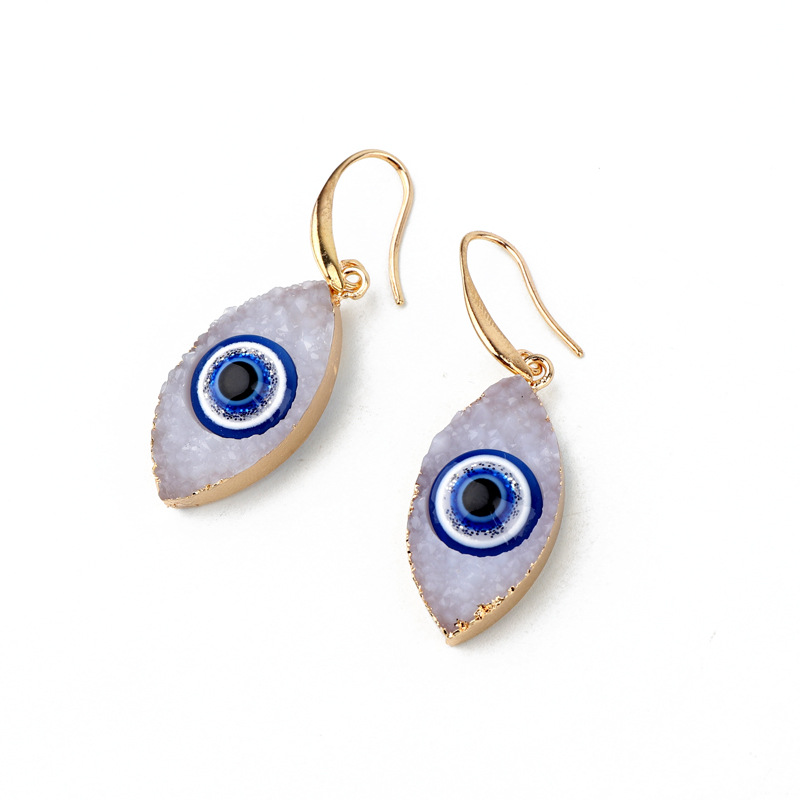 Retro Personality Eyes Imitation Natural Stone Resin Earrings display picture 2