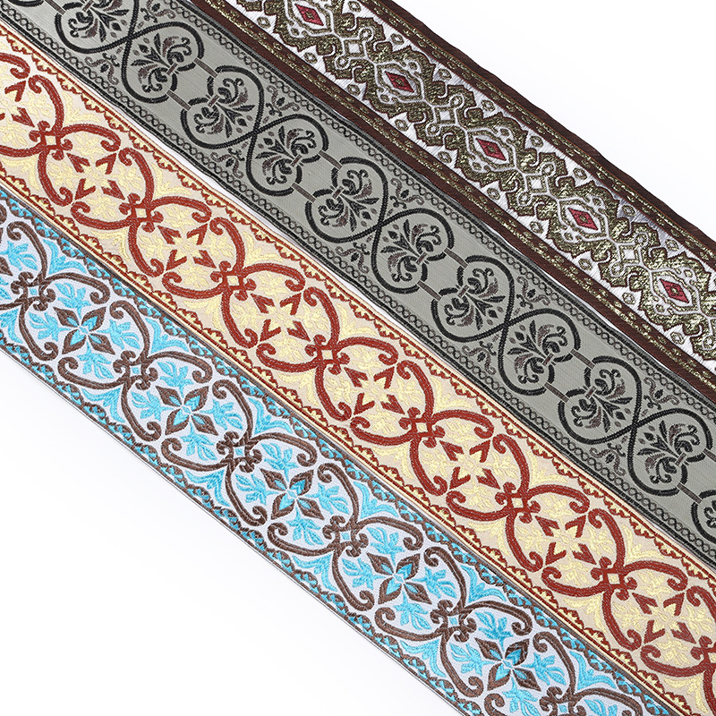 民族风布艺花边辅料 古装汉服领口袖口服装织带 精致窗帘提花刺绣
