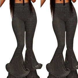 跨境货源 亚马逊wish爆款秋冬新款欧美性感喇叭裤 DF0731现货