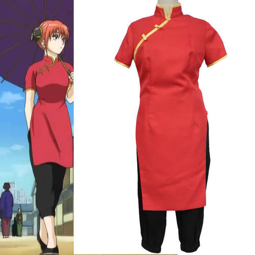 Manufacturer Silver Soul Kitsune Ran's Qipao Black Pants Costume Halloween Cosplay Costume Tang Suit Training Suit
