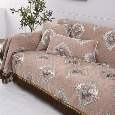 新中式沙发垫套中国风全盖式罩套盖巾防滑四季通用坐垫防尘耐脏