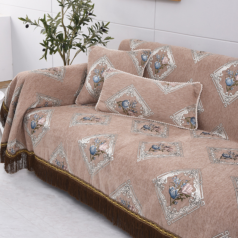 新中式沙发垫套中国风全盖式罩套盖巾防滑四季通用坐垫防尘耐脏