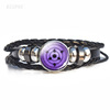 Naruto, woven bracelet for black leather for boys, Birthday gift, wholesale