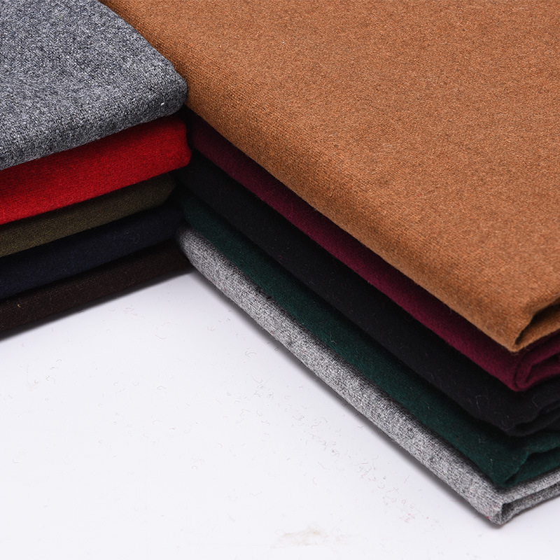Flannel fabric thin coarse wool blend plain flannel nylon wool fabric fabric