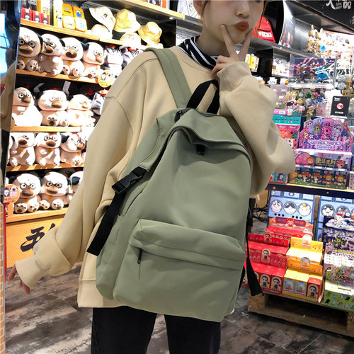 Vintage-style girls' school bag, Korean-style campus backpack in Yoyogi/ulzzang style—perfect for high school and college students, paired with a stylish canvas backpack.