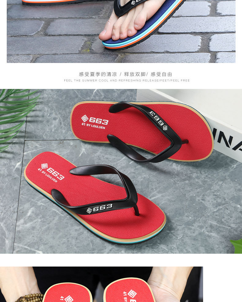 Wholesale of Lu 'an cross-border men's flip-flops, summer anti-slip rubber casual beach slippers, men's export cool slippers undefined