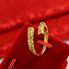 Ring, golden cane, accessory for beloved, simple and elegant design