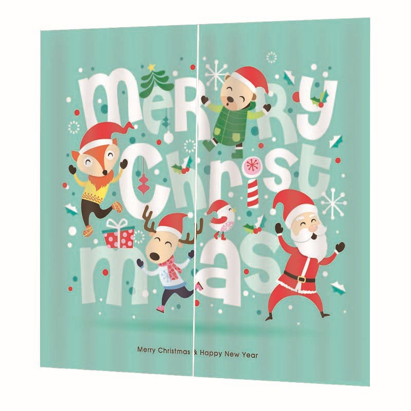 超卡通超夜空圣诞主题窗帘源头厂家卧室酒店贸易电商批发代发