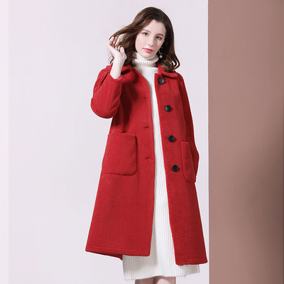 Wool coat Mid length version 2019 winter new pattern temperament fashion Easy Show thin thickening keep warm Maomao coat