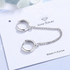 Fashionable earrings, copper chain, Japanese and Korean, simple and elegant design, Korean style