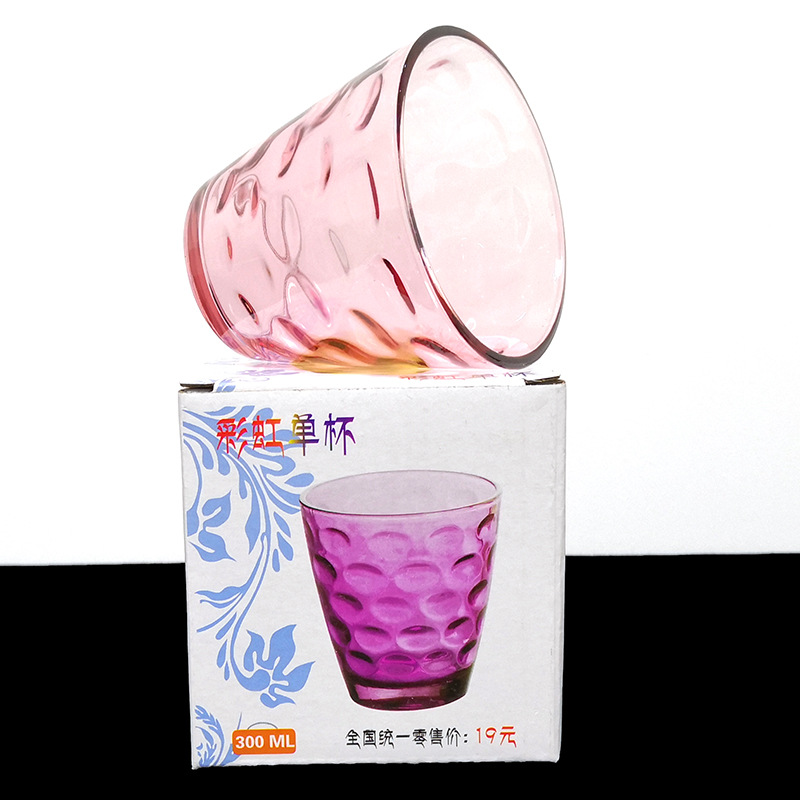 厂家直销 炫彩雨点杯单只玻璃杯六件套批量采购礼品支持定制logo