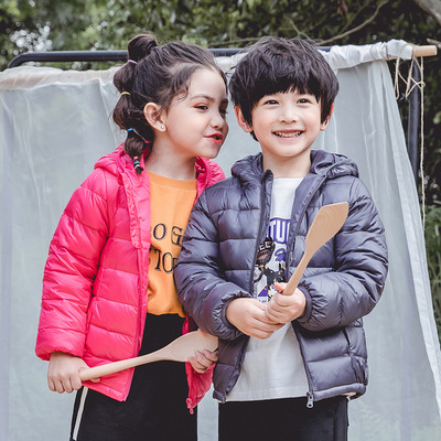冬季童装小童保暖轻薄羽绒服2019新款韩版男女童长袖儿童羽绒外套|ru