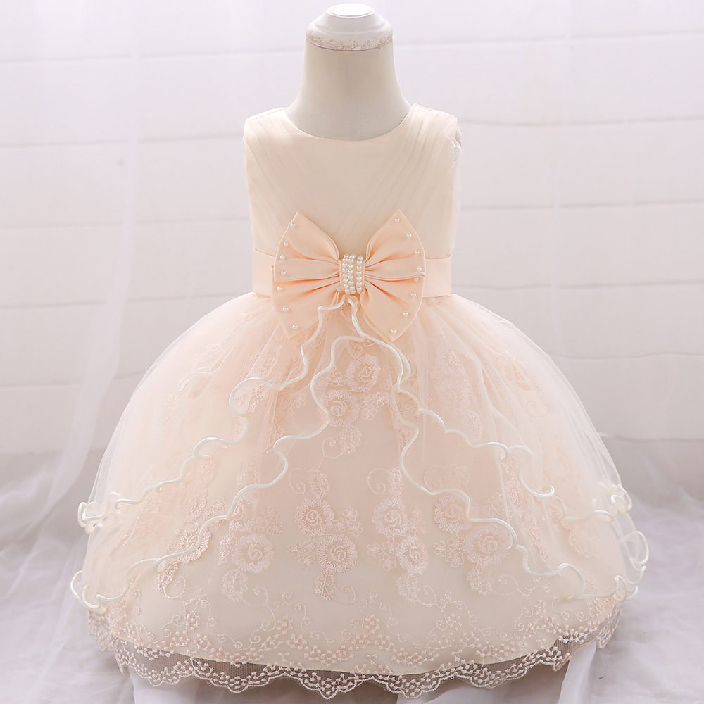Vestido de princesa floral para niñas pequeñas, estilo nuevo 2026, para bebés de 1 año y niñas de 100 días, ideal para ocasiones transfronterizas.