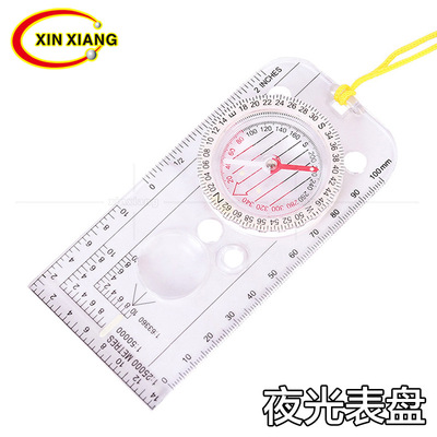 Noctilucent major multi-function Map scale Compass transparent Acrylic Map outdoors Directional cross-country