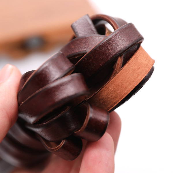 Leather coffee bracelet