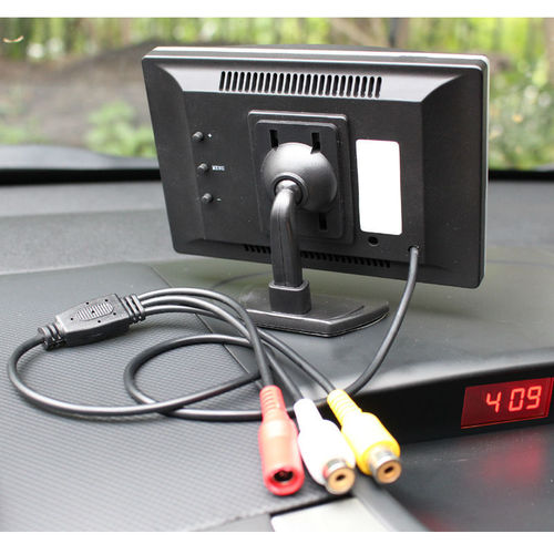 Backup camera dual AV LCD screen 5-inch desktop stand High-definition LCD display Suction cup and desktop stand dual-use