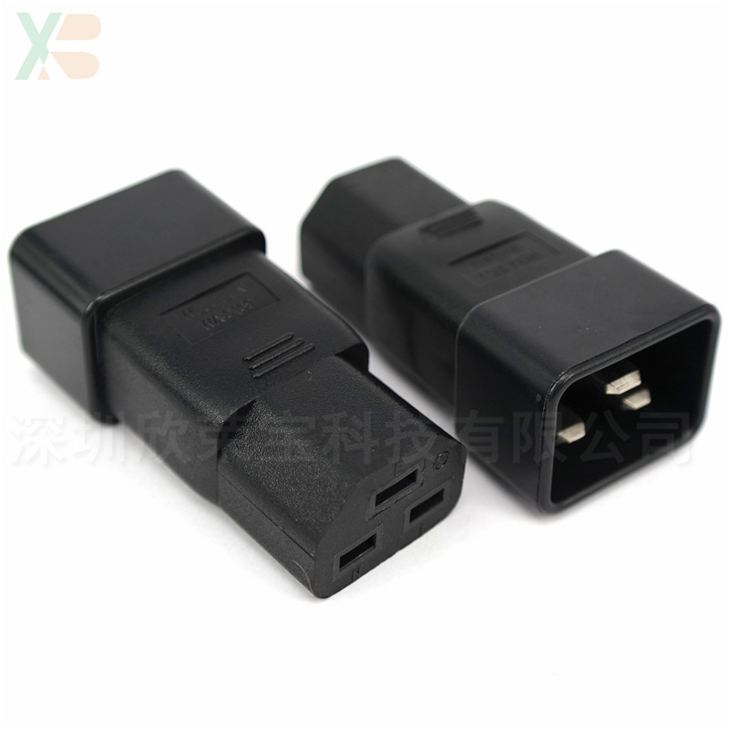 电源适配器转换插头IEC直头C13-C20品字母转横三公座WA-0169全铜