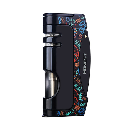 Baicheng boutique creative straight-in lighter, metal inflatable lighter with personalized cigar cutter and smoking accessories wholesale