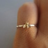 Fresh golden ring, wish, European style, silver 925 sample