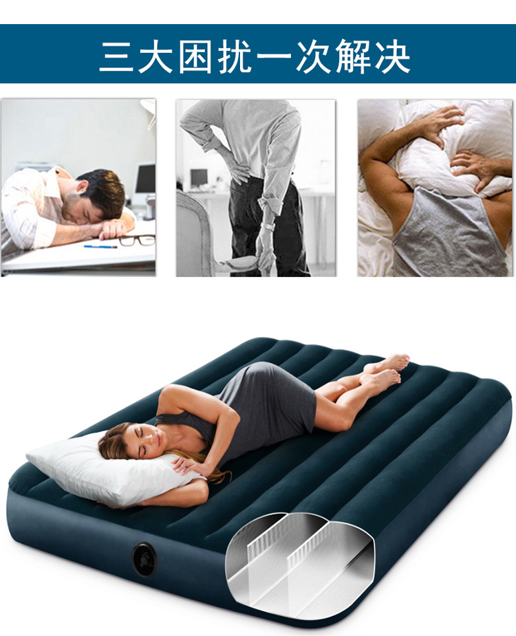 Reunindo com Listra Cama de ar Colchão de ar Esteira de Acampamento Mobília do Quarto Intex Pessoa Dobro cm Inflável 64733 137*191*25 11 Cheap Esteira de acampamento
