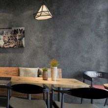 复古纯灰色水泥PVC墙纸酒吧咖啡厅餐厅商店混凝土背景墙纸