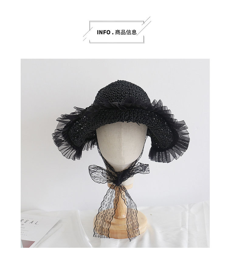 Fashion Lace Sunscreen Sunshade Empty Top Straw Hat display picture 15