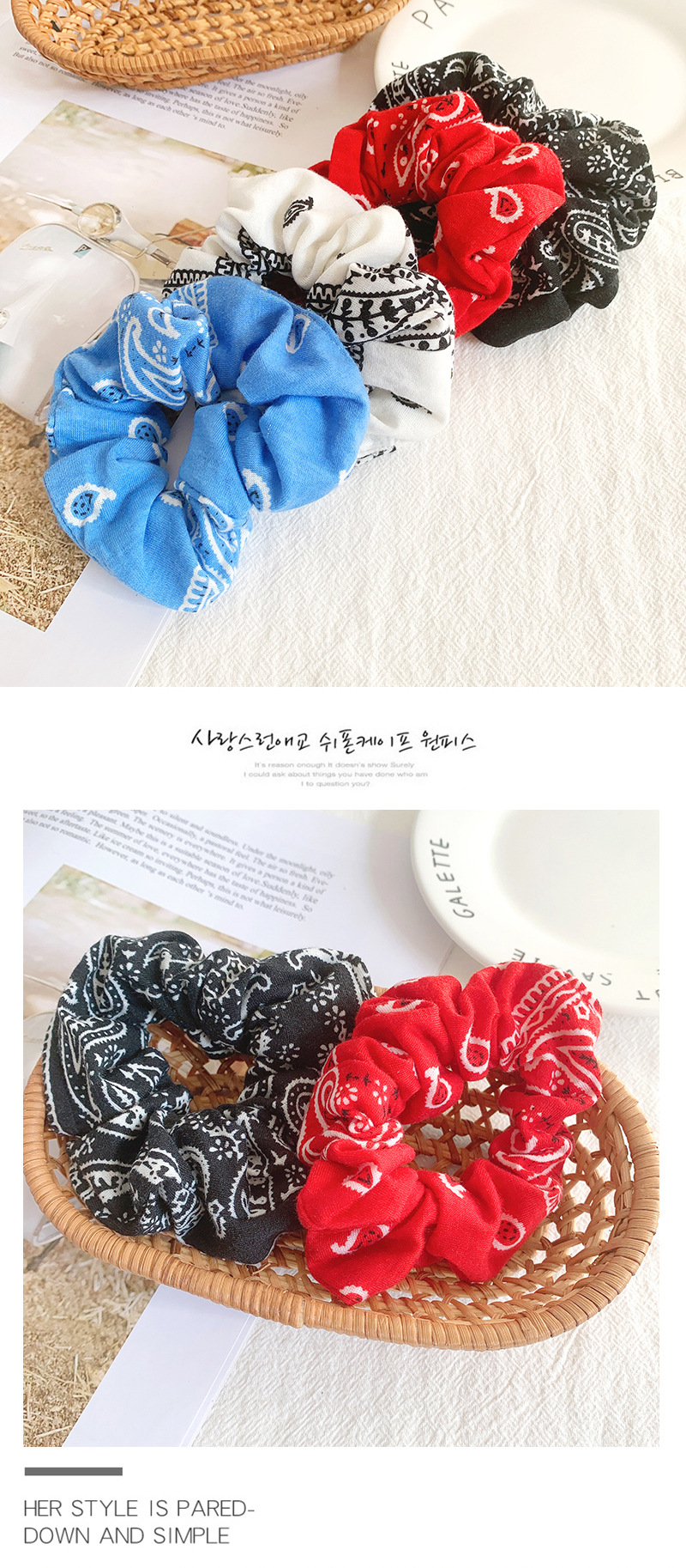 Hair Accessories Female Simple Cashew Flower Large Intestine Hair Ring Does Not Hurt Hair Rope Rope Rope display picture 1