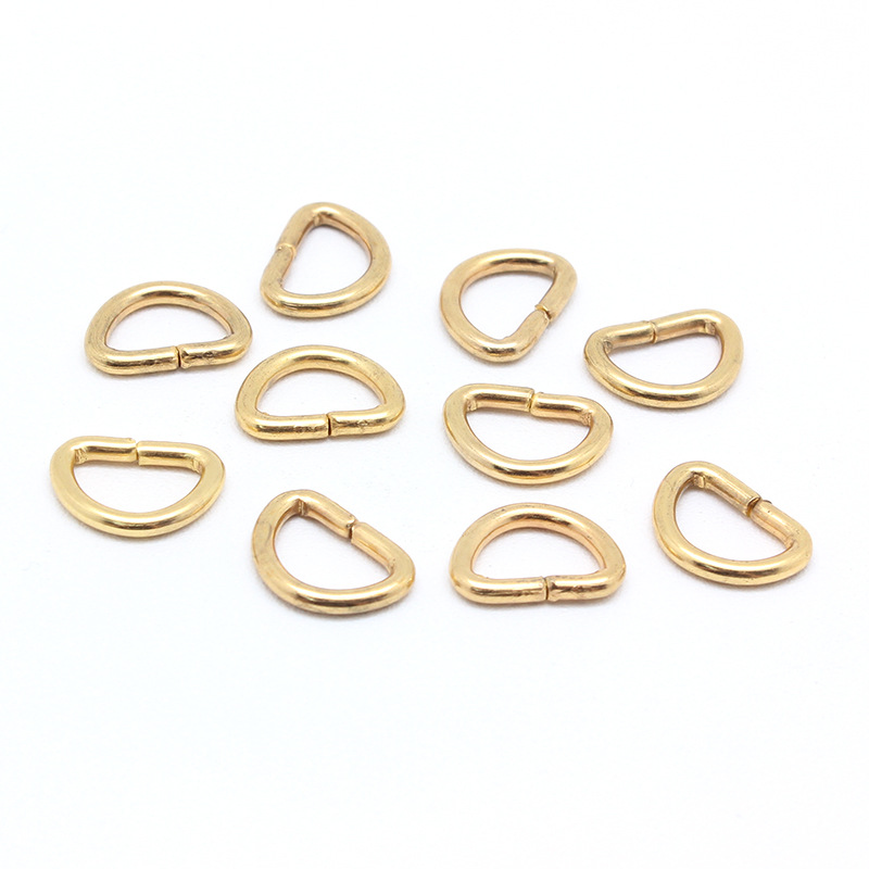 户外宠物用品金色D型扣金属半圆铁丝扣 箱包配件金属D型环半圆扣