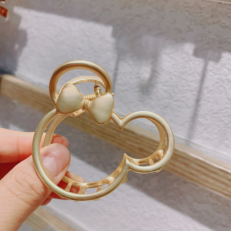 Hot Selling Fashion Metal Matte Lady Mouse Hollow Flower Hair Clip display picture 4